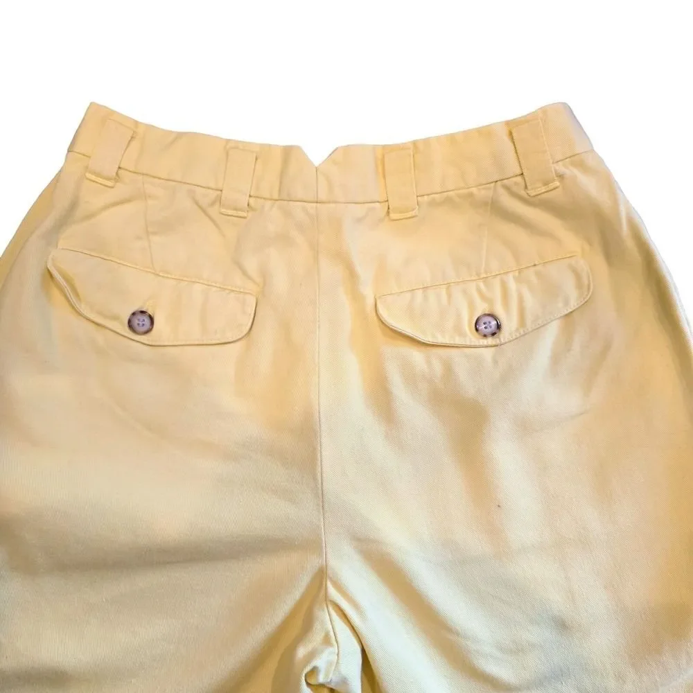 VTG 80s Generra Collection Yellow High Waisted Shorts Womens Cotton Twill 28x6 S